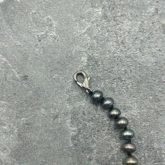 NWOT Vintage Womens Blue Green Natural Pearl Bead Necklace l Jewelry Gift Cockta - Picture 7 of 9